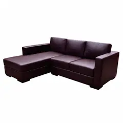 SOFA MARKET - Sofá Esquinero Montino Izquierdo Ecocuero Café