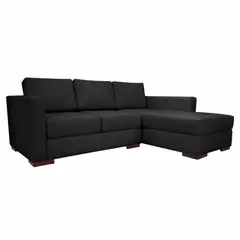 SOFA MARKET - Sofá Esquinero Montino Derecho Tela Negro