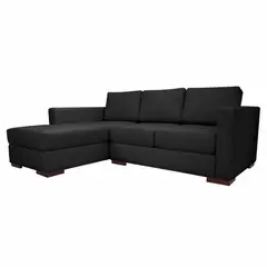 SOFA MARKET - Sofá Esquinero Montino Izquierdo Tela Negro