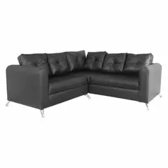 SOFA MARKET - Sofá Esquinero Sahara Ecocuero Negro