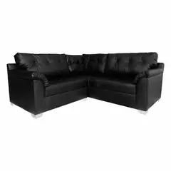 SOFA MARKET - Sofá Esquinero Star Ecocuero Negro