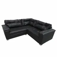 SOFA MARKET - Sofá Esquinero Ventura Ecocuero Negro