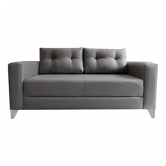 SOFA MARKET - Sofá Madison 2 Puestos Tela Gris