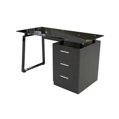 NOVA - Escritorio Rx-1034B 110x55x75cm Metal/Vidrio/Melamina
