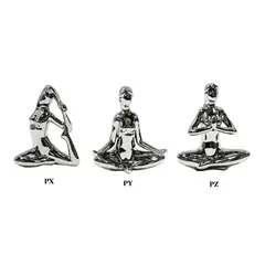 MARRES - Escultura Mujer Yoga 18 Cm Plata Surtido