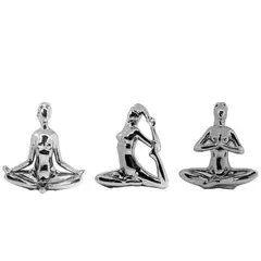MARRES - Escultura Mujer Yoga 18 cm Plata Surtido