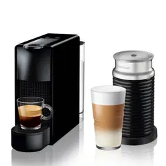 NESPRESSO - Cafetera Essenza Mini Negro + Espumador de Leche