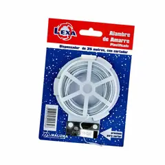 LEXA - Paquete x 12 unds Alambre Amarre Plástico Dispensador 25m Con Cortador