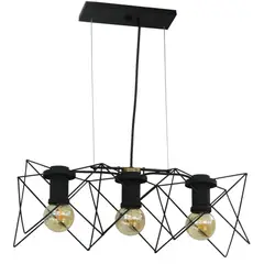 ILUMECO - Lampara Colgante Domo 3 Luces E27 Negro