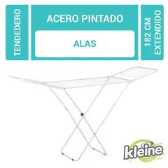 KLEINE WOLKE - Tendedero de Piso en Acero 182x50x100cm Blanco Peso Máximo Soportado 15 Kg
