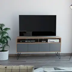 RTA DESIGN - Rack para TV Vassel de 50 Pulgadas 60x123x39cm Miel/Plomo