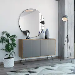 undefined - Biffet Vassel 75x117x39cm Miel/Plomo
