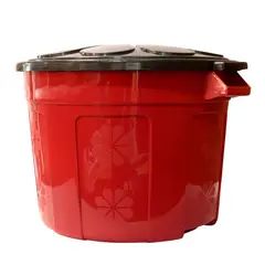 GENERICO - Caneca 60l Roja Con Tapa Negra