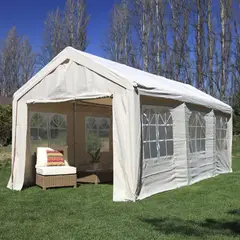 undefined - Toldo Con Cortinas Textil Taupe 400 x 800 cm