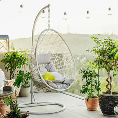 undefined - Sillón Colgante Rattan Sintético Blanco