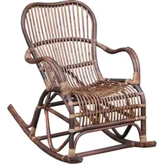 undefined - Juego Terraza Silla Mecedora Mimbre Goa Marrón