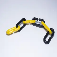 PRACTICASA - Paq x 100 Mts Cadena Plástica Eslabonada Negra-Amarilla