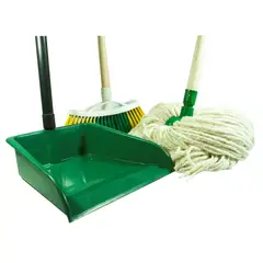 1A - Kit Campeón Escoba Armonía + Trapero R-500 + Recogedor Sin Banda Verde