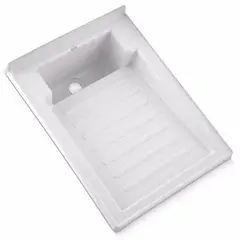 GENERICO - Lavadero Plastico 60cm x 45cm Alta Resistencia Blanco