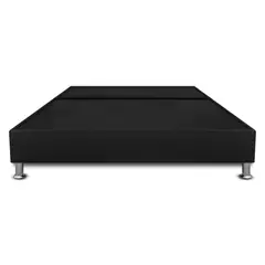 MAGIC CLASS - Base Cama con Pestaña Dividida Queen 160x190cm Ecocuero Negro