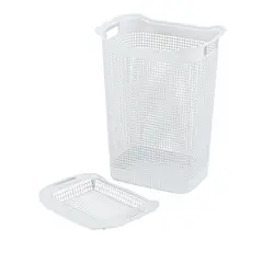 RIMAX - Canasta Plástica para Ropa Linum 50 Litros Blanca