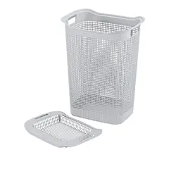 RIMAX - Canasta Plástica para Ropa Linum 50 Litros Gris