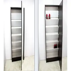 CARPINTARTE - Zapatero Puerta de Espejo Capacidad 22 Pares de Zapatos Blanco