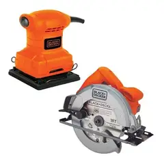 BLACK+DECKER - Combo Sierra Circular 7 1/4 Pulgadas 420W + Lijadora de Hoja 1/4 Pulgadas 200W