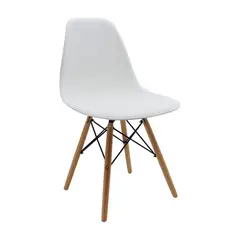 OR DESIGN - Silla Auxiliar Eames con Patas en Madera Blanca