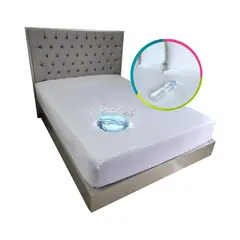 HOGARETO - Protector de Colchón Antifluido Tipo Toalla Doble 140x190cm