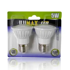 ILUMAX - Setx2 Led Dicroico E27 400 Lumenes 5w Luz Fria Certificado