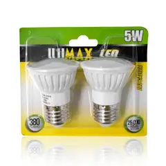 ILUMAX - Setx2 Led Dicroico E27 380 Lumenes 5w Luz Calida Certificado