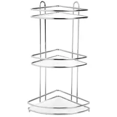 JUST HOME COLLECTION - Esquinero de Baño 3 Niveles Cromado