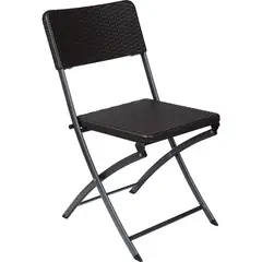 JUST HOME COLLECTION - Silla Sin Brazos Plegable Rattan Sintético Simil Negro