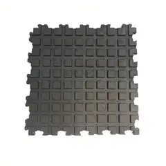 GENERICO - Tapete De Caucho Acanalado 50X50Cm Tráfico Pesado Negro X 8 Unidades