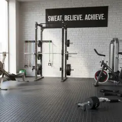 GENERICO - Tapete De Caucho Acanalado 50X50Cm Tráfico Pesado Negro X 8 Unidades