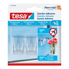 TESA - Gancho Adhesivo Deco Transparente 1Kg x 2 Und.