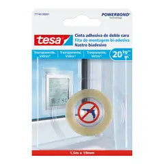 TESA - Cinta Doble Faz Transparente 19 Mmx1.5 M