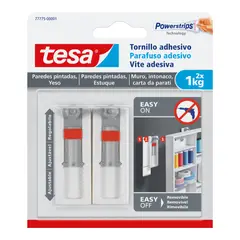 TESA - Tornillo Adhesivo Ajustable Pared Pintada 1Kg x 2 Und.