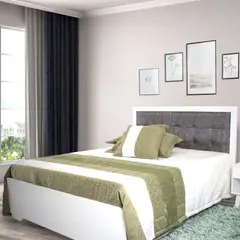 MUEBLES JUVENTUD - Cama Doble Ginebra 140X190Cm Blanco