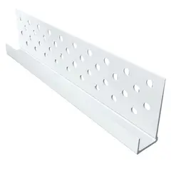 UNIPERFILES - Reborde o Terminal En J Blanco de 10 mm x 3,05 Mts x 100 Unidades
