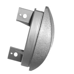 UNIPERFILES - Accesorio Puntera Remate Guarda Camilla Media Luna 12 Cms Gris Plata x 16 Unidades