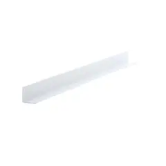 UNIPERFILES - Angulo Esquinero Liso 20x20 mm x 2,44 Mts Blanco x 100 Unidades