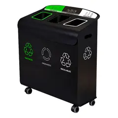 ECOSMART - Punto Ecológico Cold Rolled 3 Puestos 105L Negro