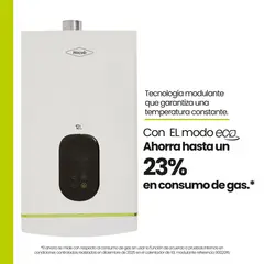 HACEB - Calentador de Paso a Gas 12 Litros Tiro Forzado Coral Modulante Blanco