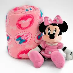 DISNEY - Cobija 90x110 cm + Peluche 27 cm Minnie Mouse