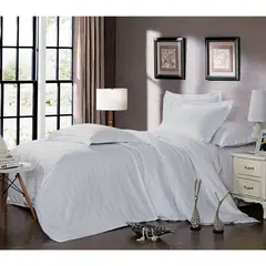PREMIUM HOME - Set Duvet en Microfibra Premium Super Soft Streps Blanco King
