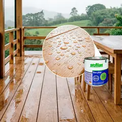 PROFILAN - Pintura Para Madera En Exterior Base Agua Color Nogal 2.5 Lts Fina Plus
