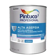 PINTUCO - Pintura Acrílica para Interior Alta Asepsia 1 Galón Blanco