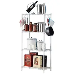 REJIPLAS - Estanteria Malla Metálica 4 Niveles 118x54x35 cm Blanca